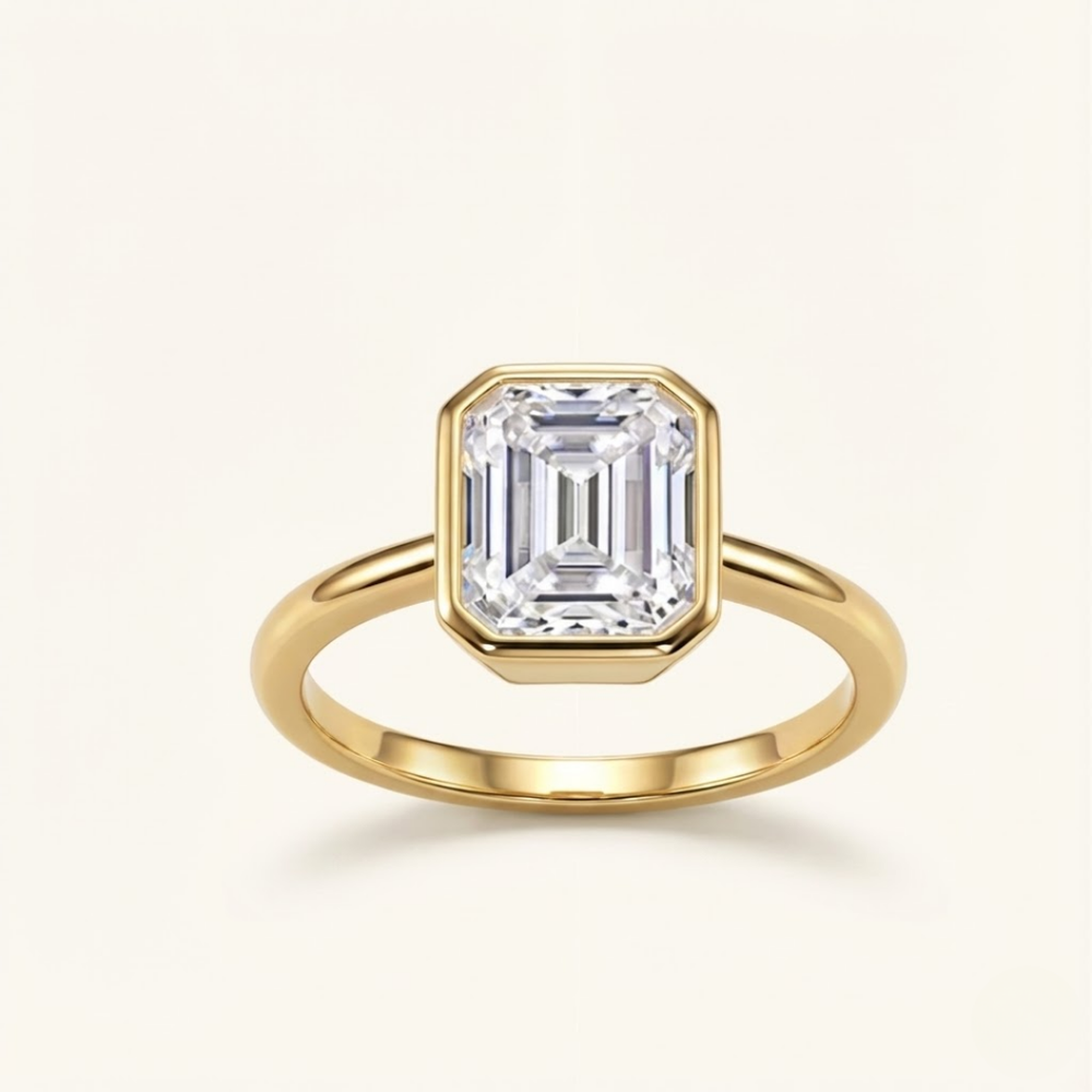 Indigo Moissanite Ring