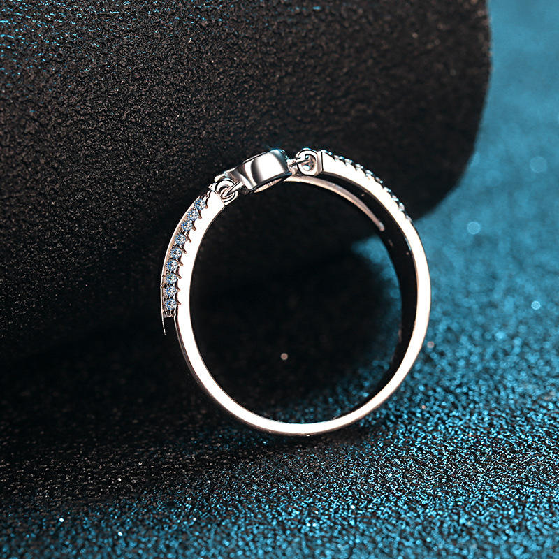Amber Moissanite Ring