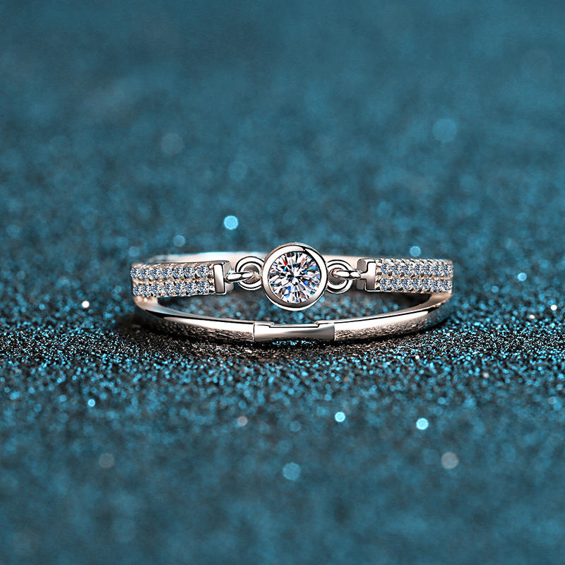Amber Moissanite Ring