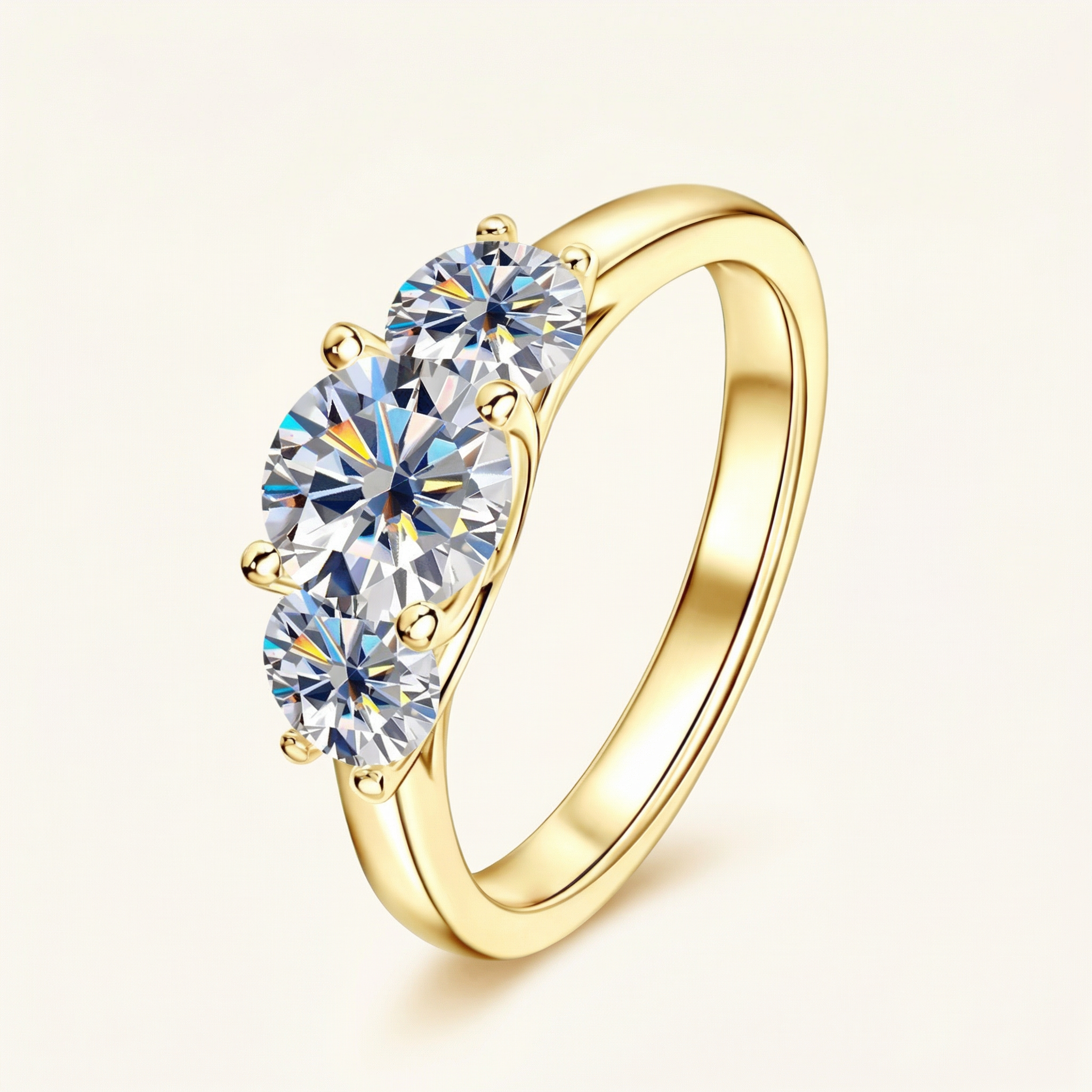 Pearl Moissanite Ring