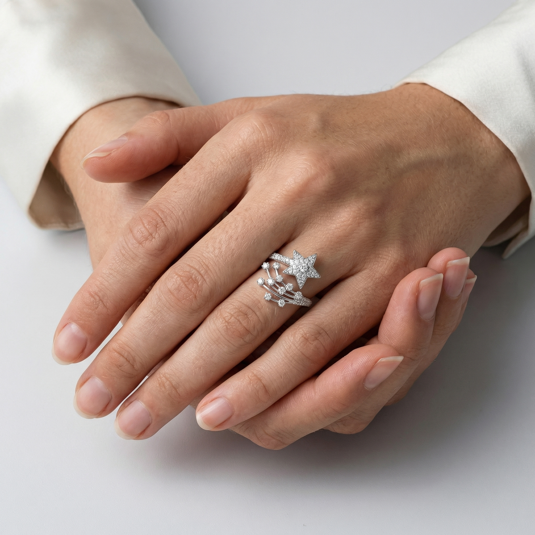 Jade Moissanite Ring