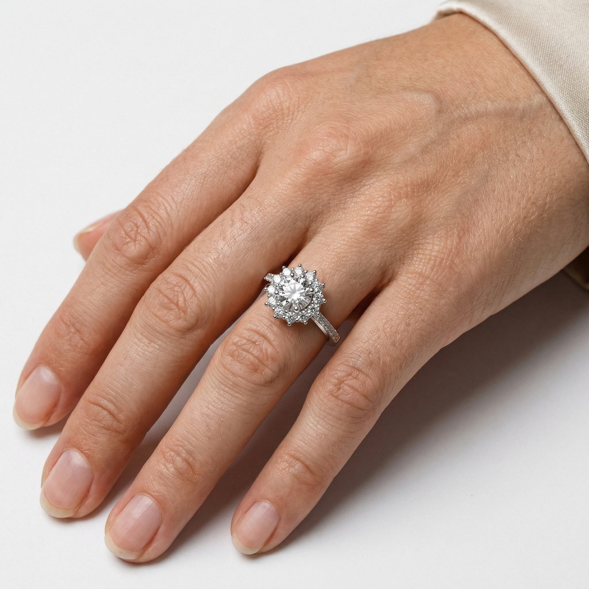 Olive Moissanite Ring