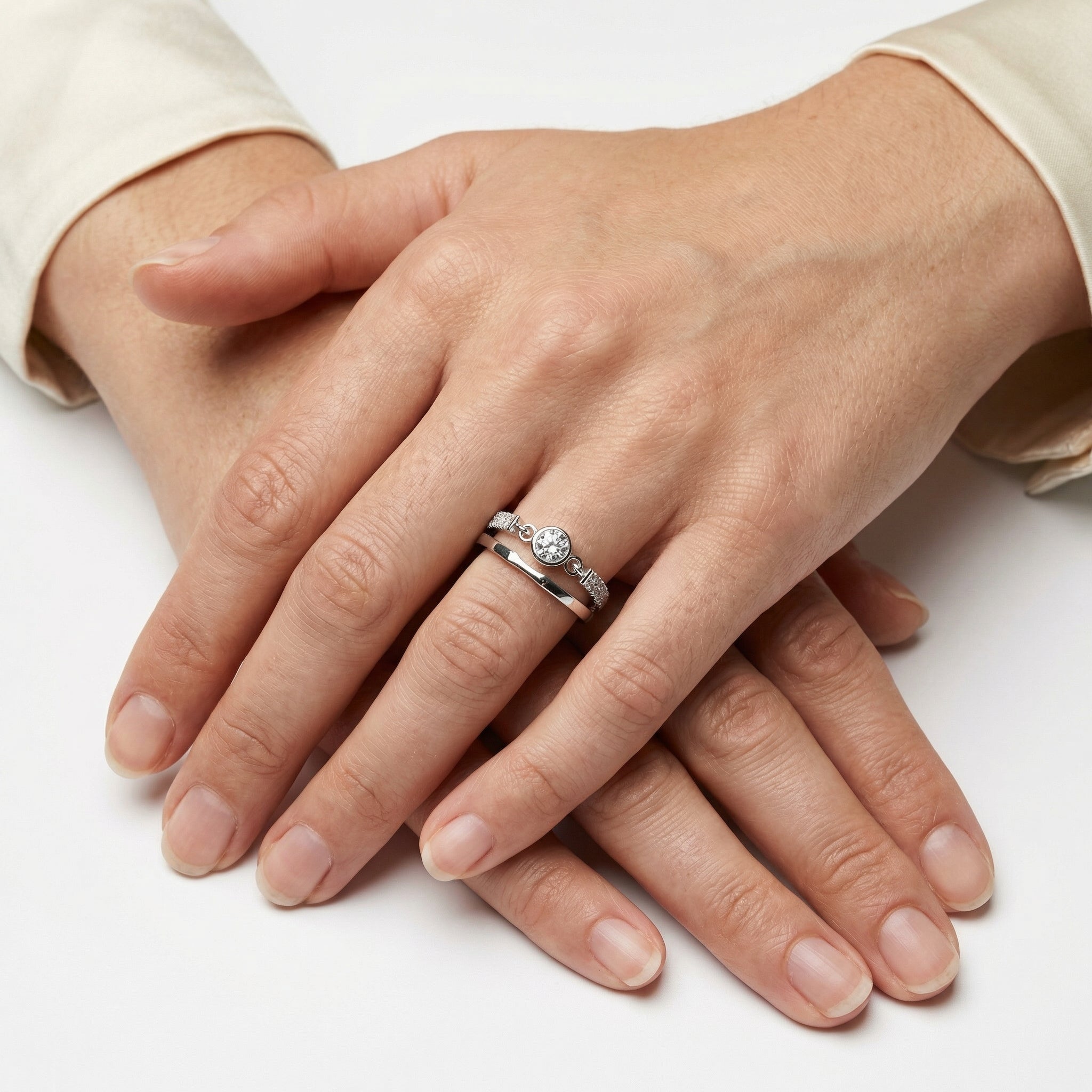 Amber Moissanite Ring