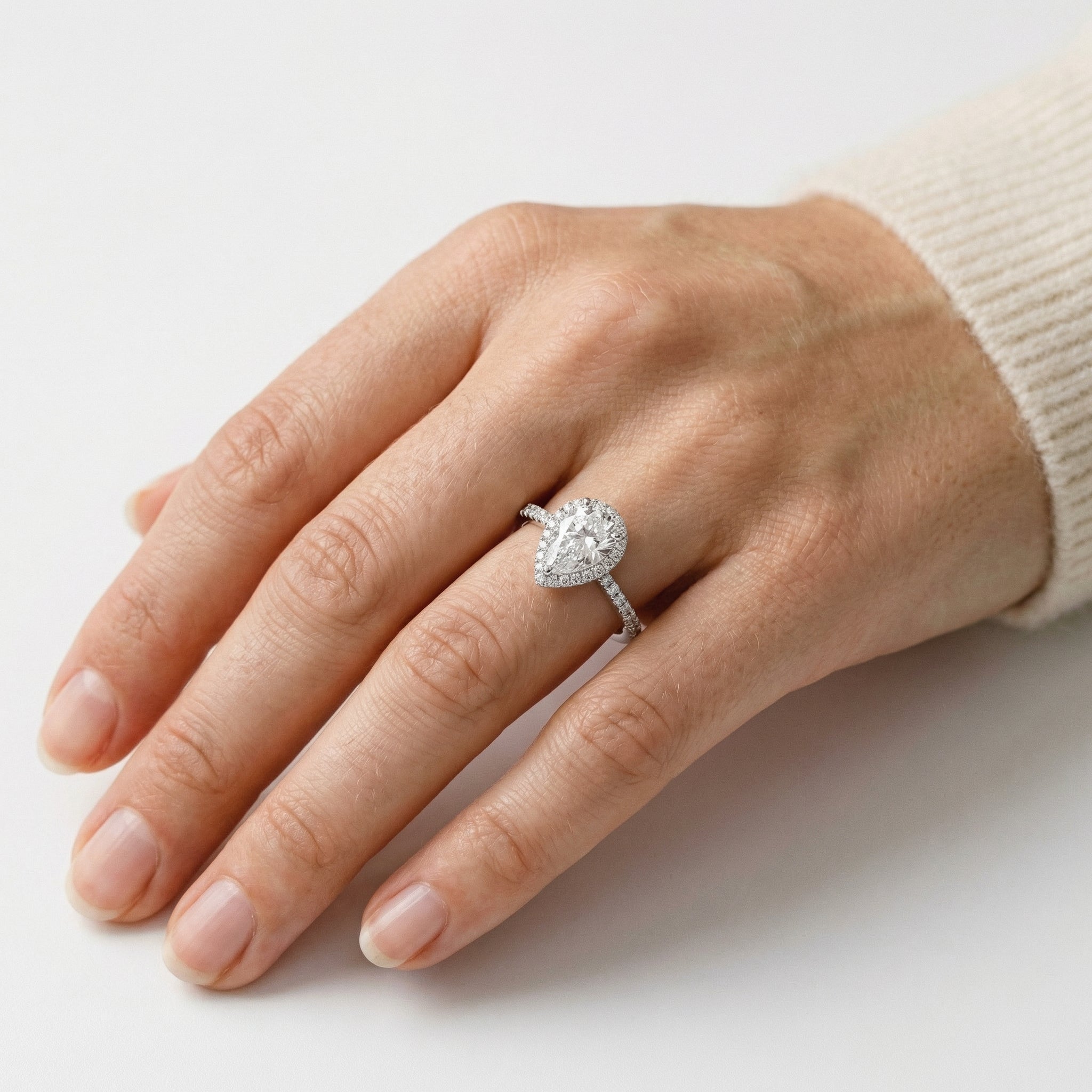 Opal Moissanite Ring