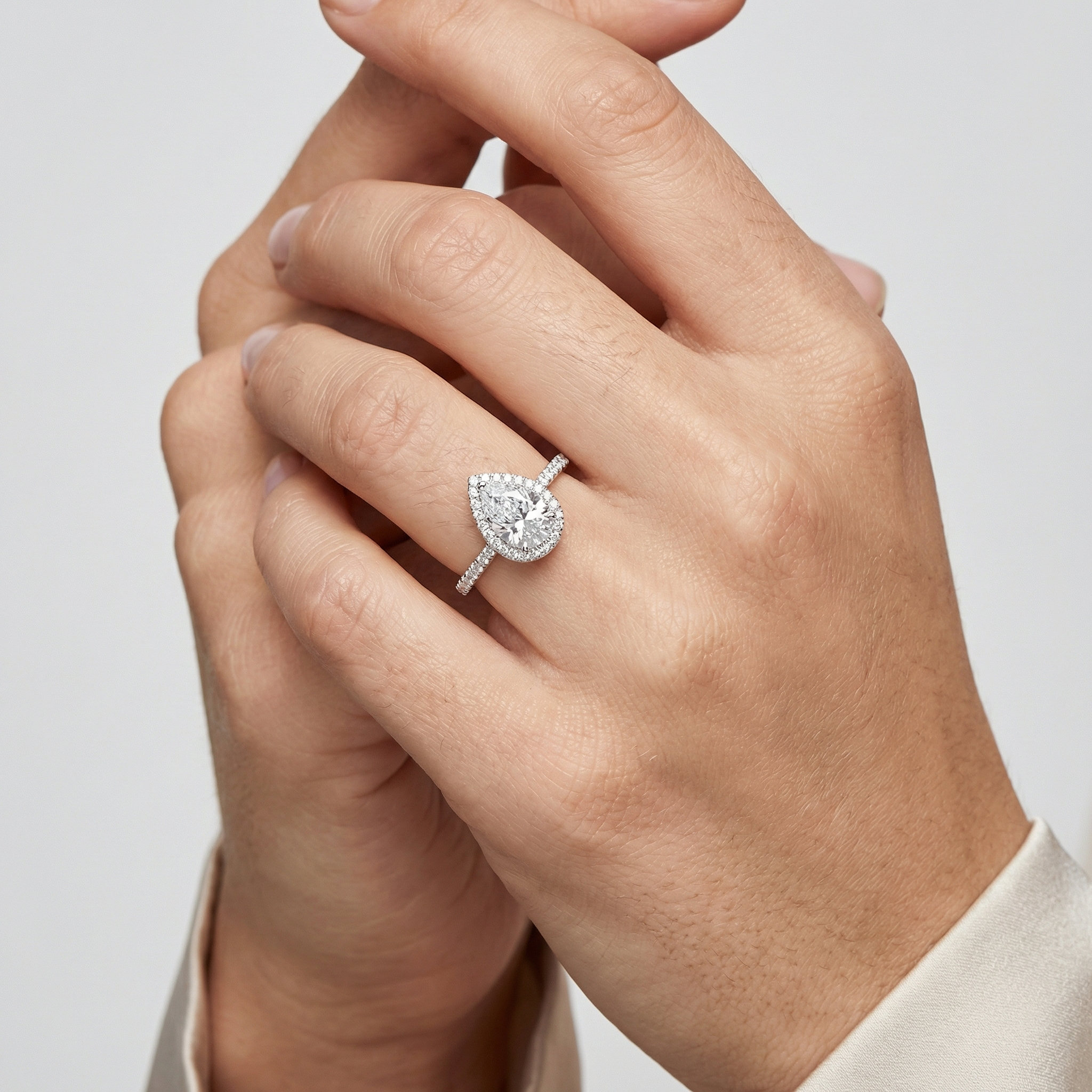 Opal Moissanite Ring