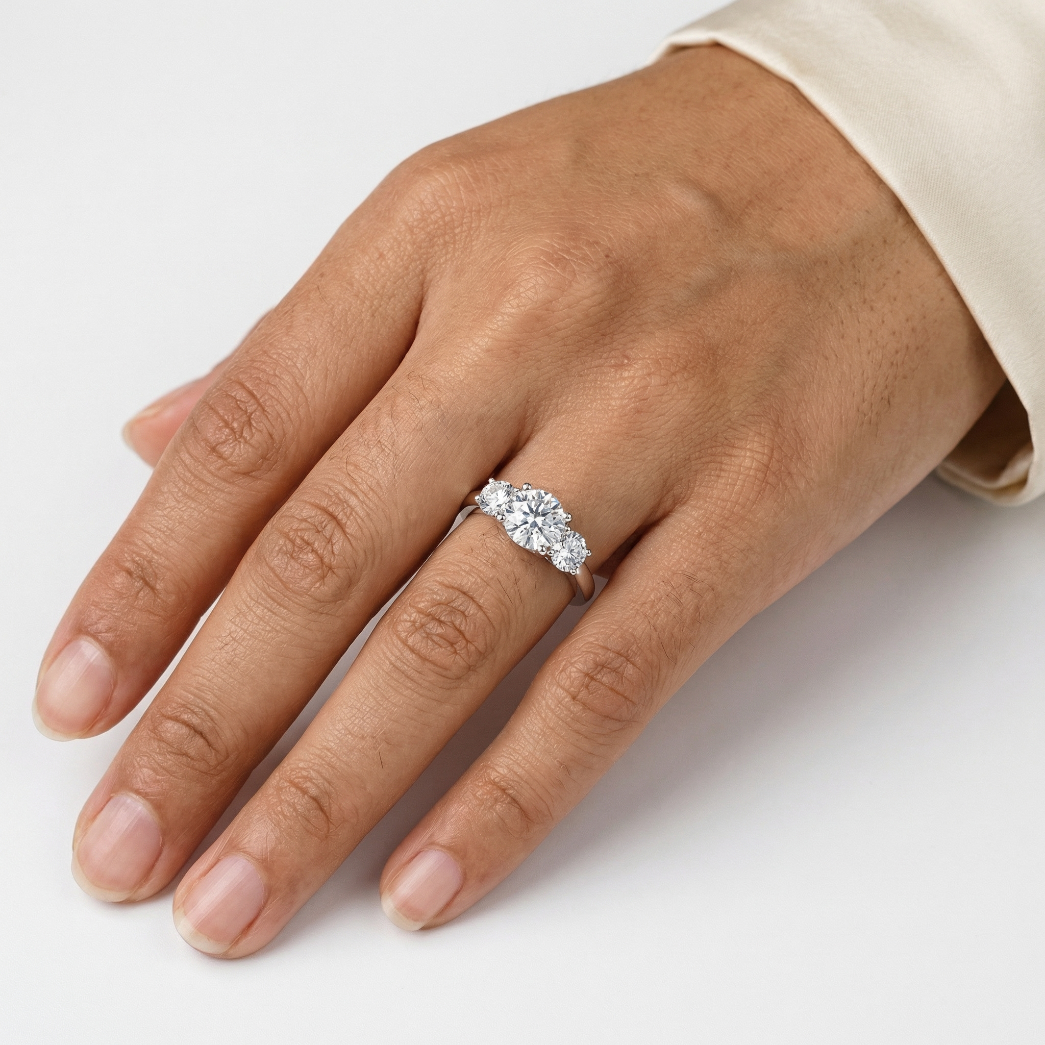 Pearl Moissanite Ring