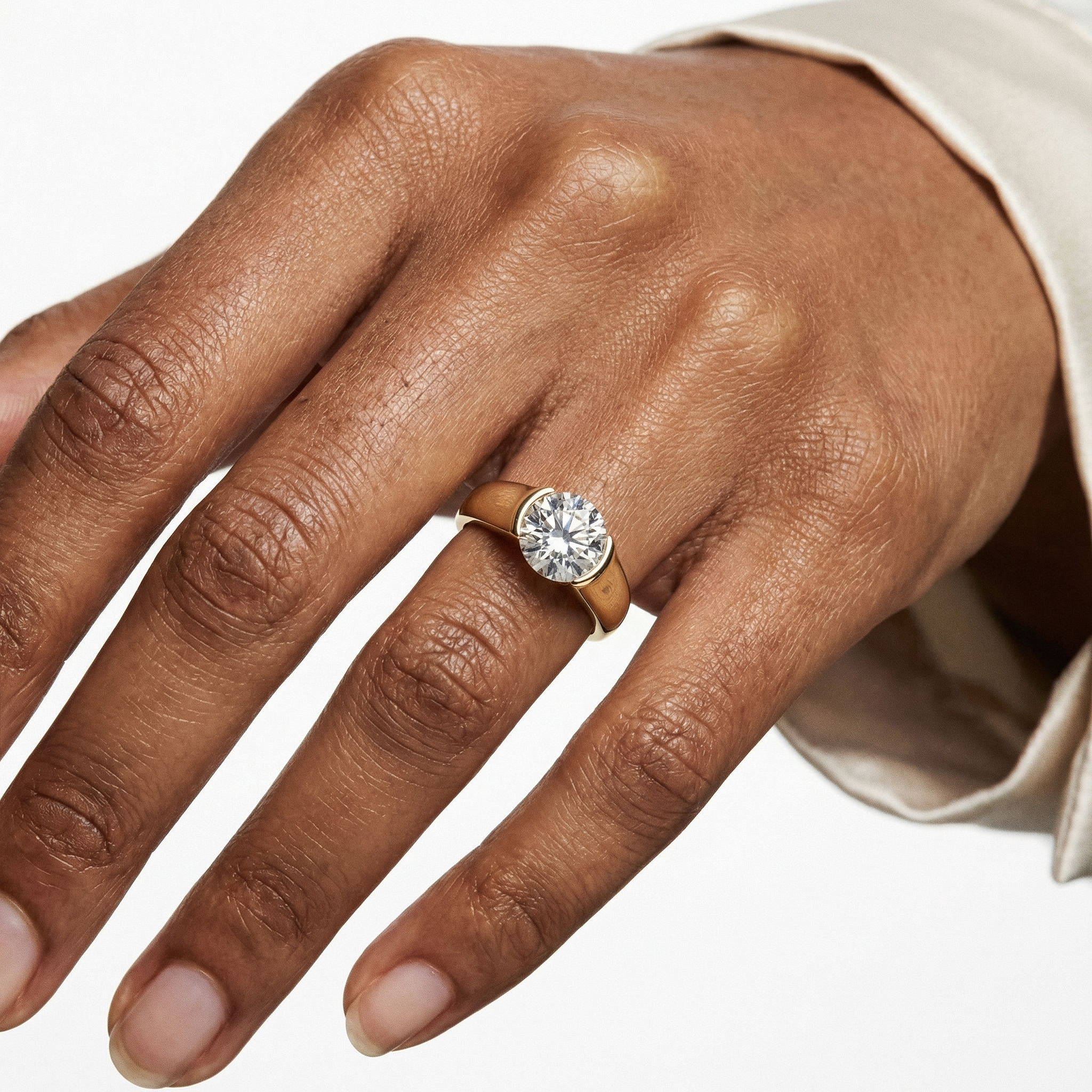 Carmine Moissanite Ring