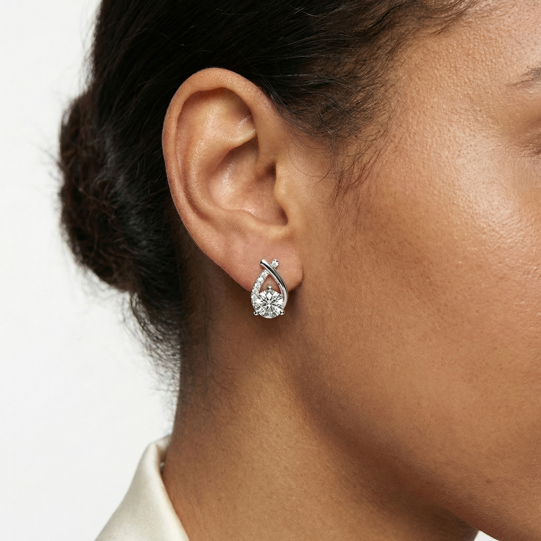 Breck Moissanite Earring