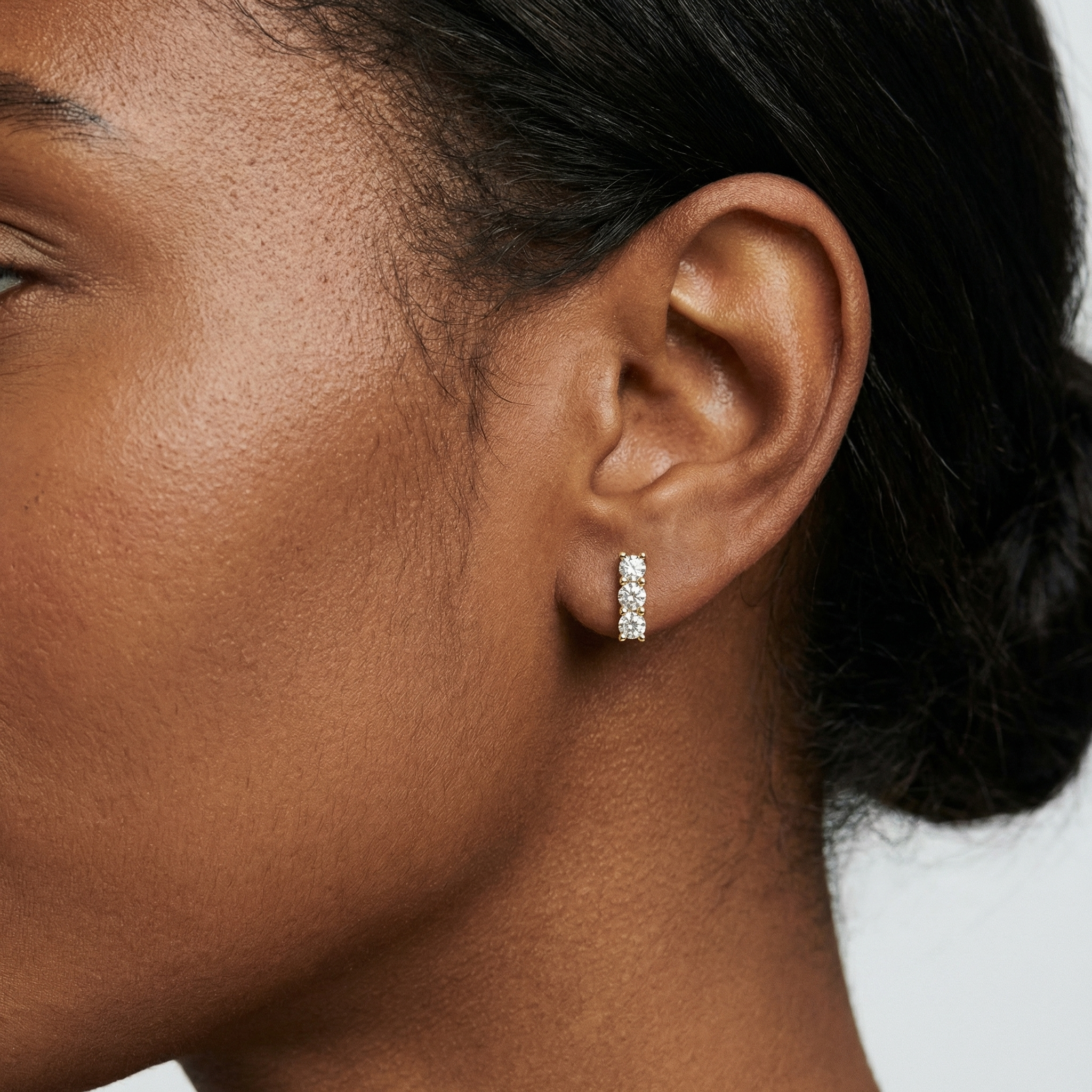 Saffron Moissanite Earring