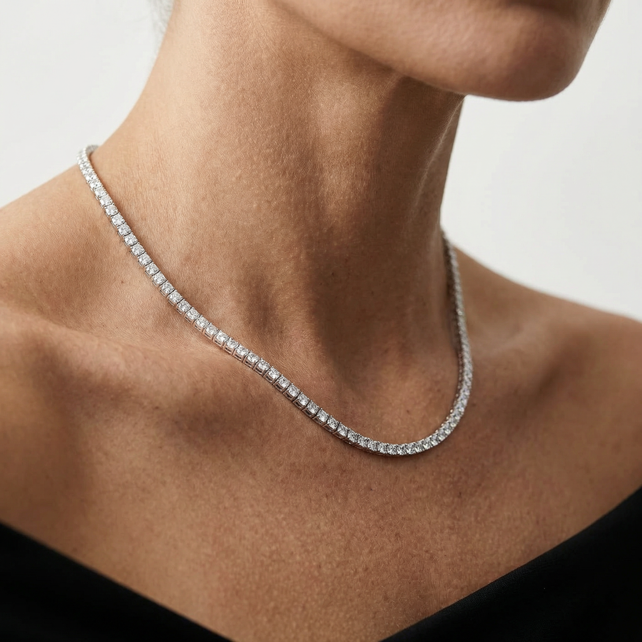 Moissanite Tennis Necklace - 4mm