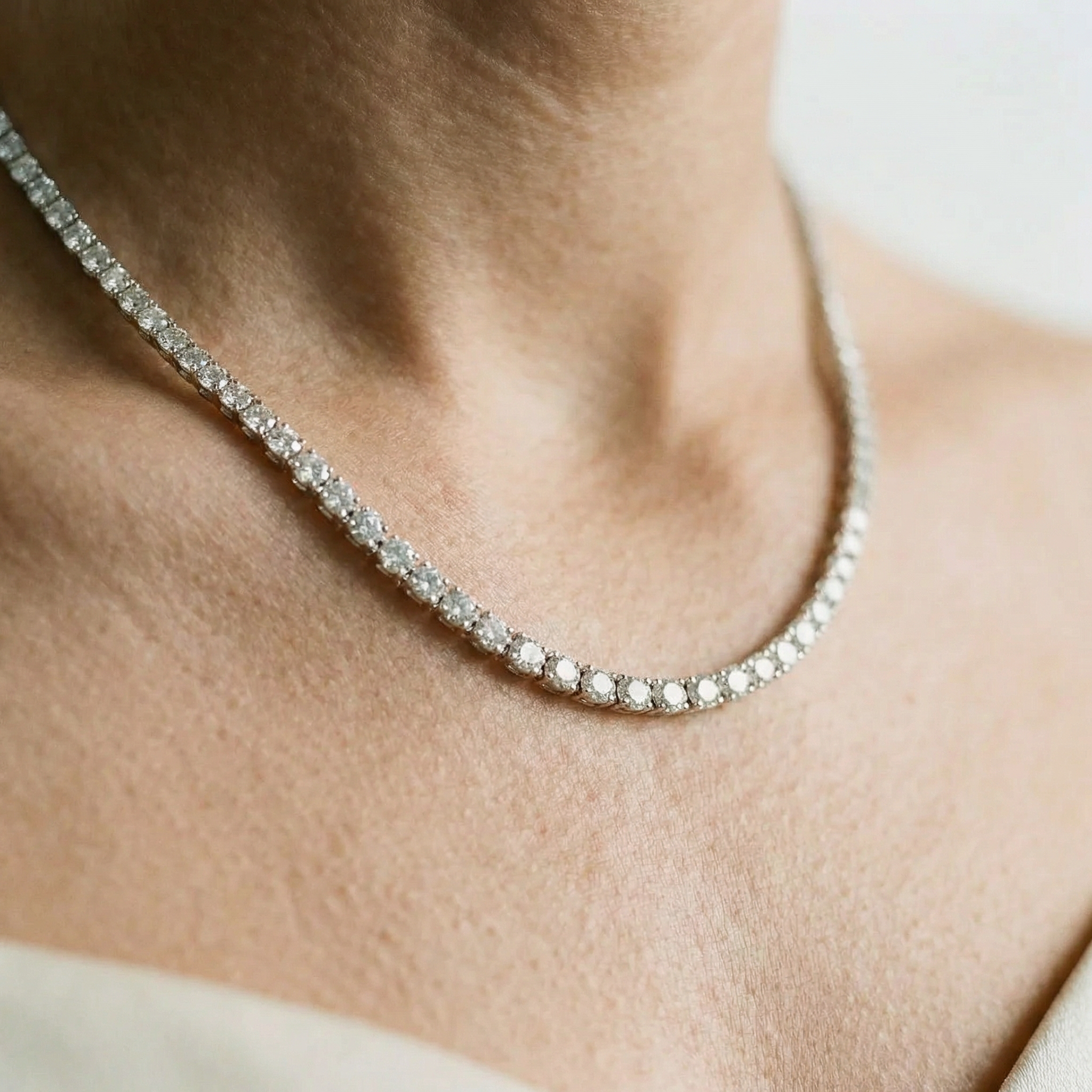 Moissanite Tennis Necklace - 4mm