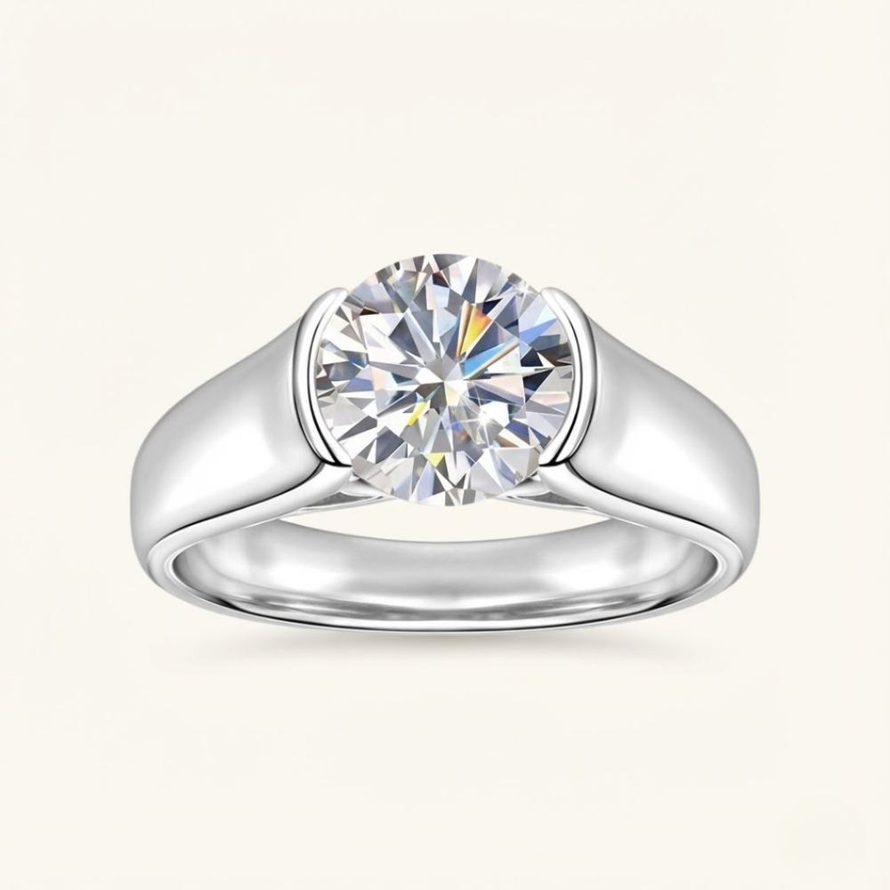 Carmine Moissanite Ring