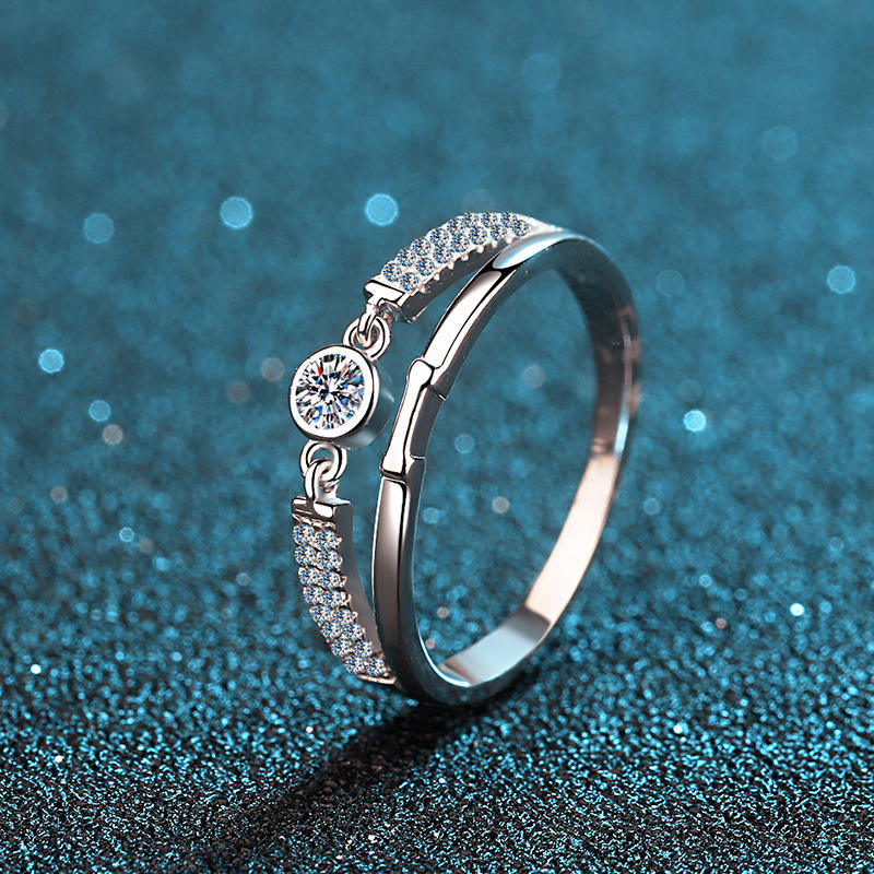 Amber Moissanite Ring