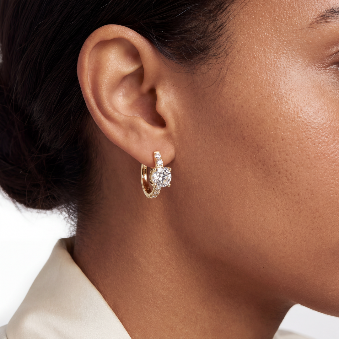 Fleur Moissanite Earring