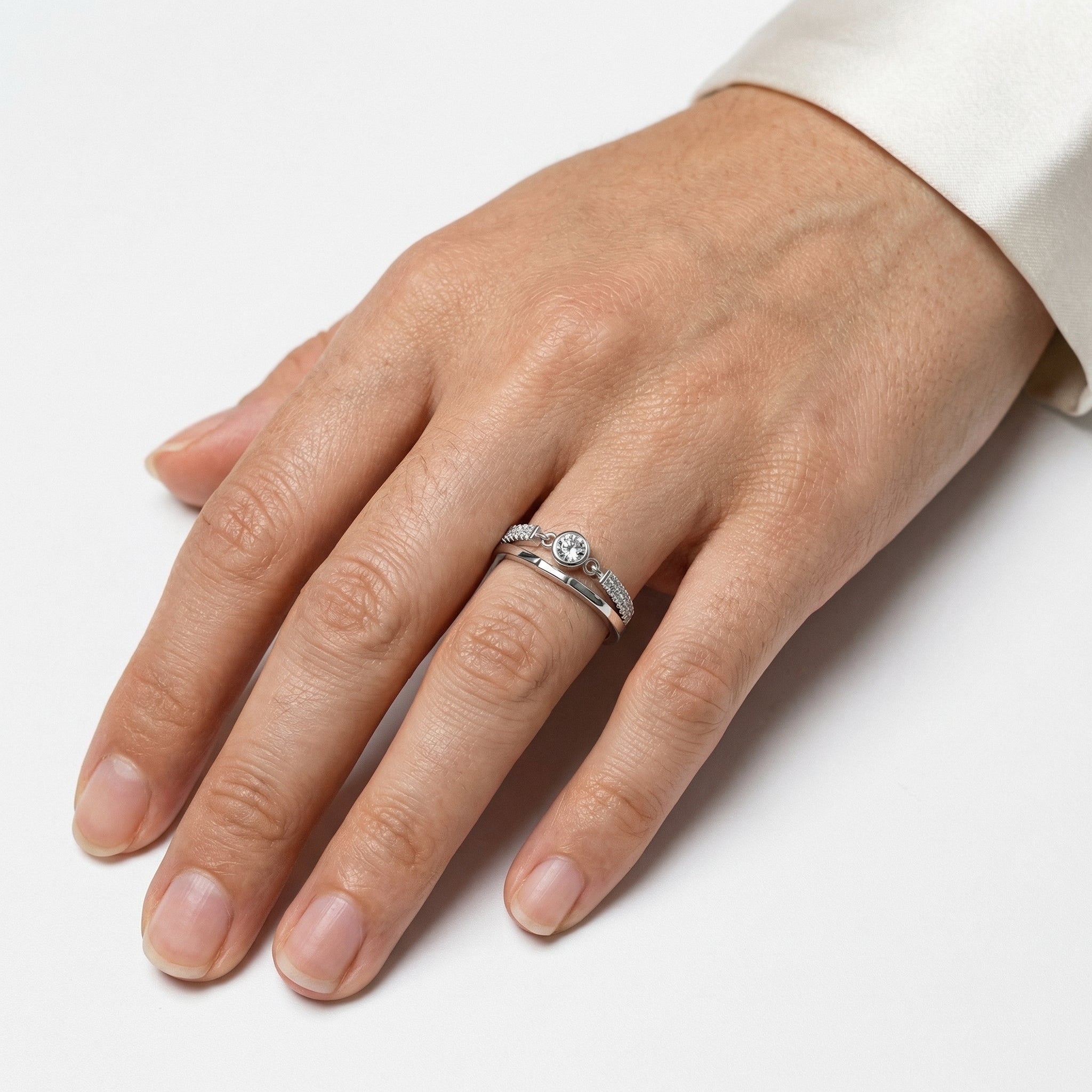 Amber Moissanite Ring