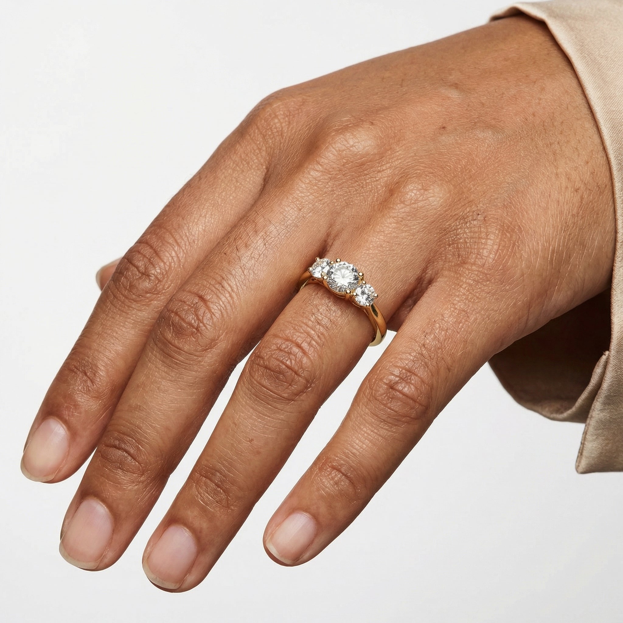 Pearl Moissanite Ring