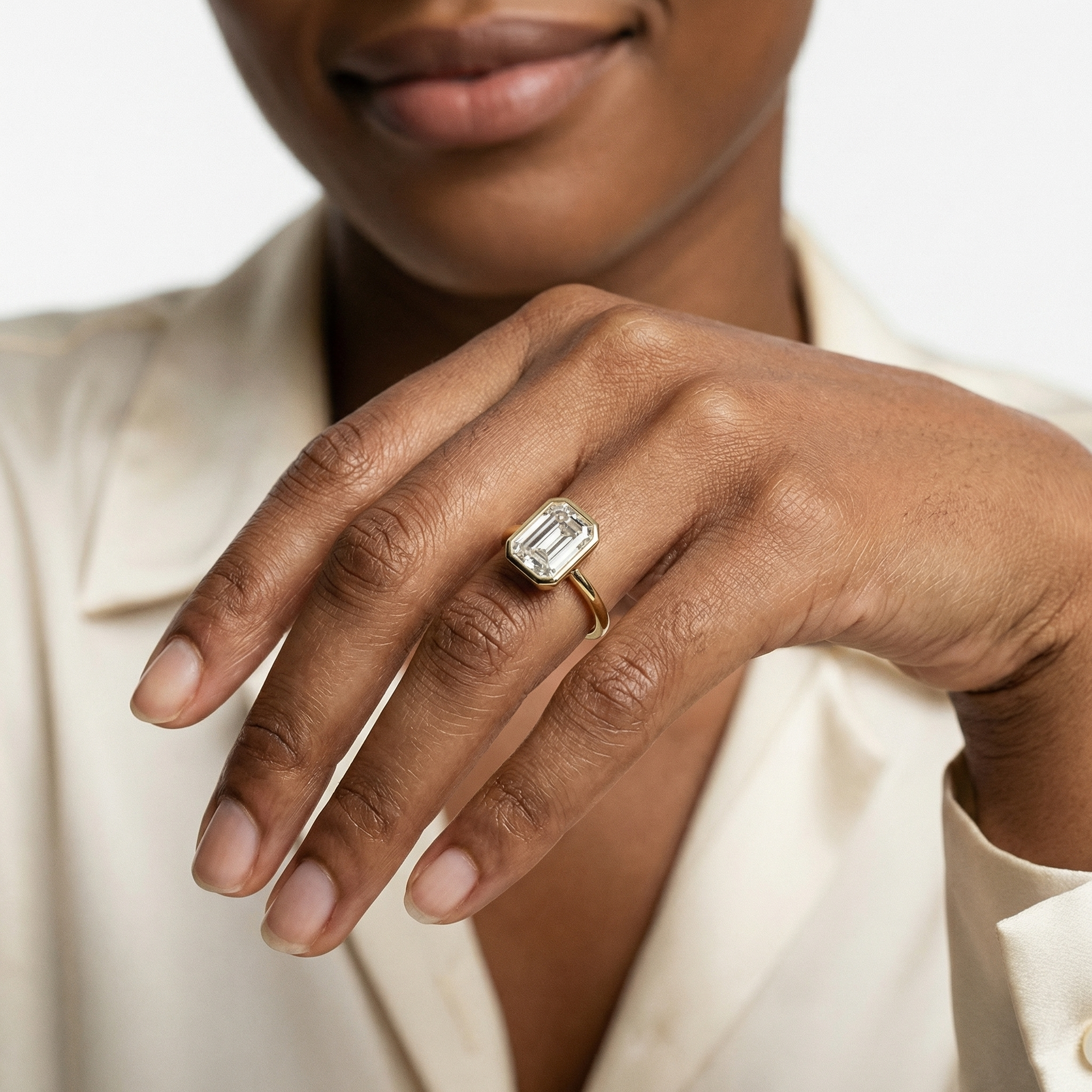Indigo Moissanite Ring