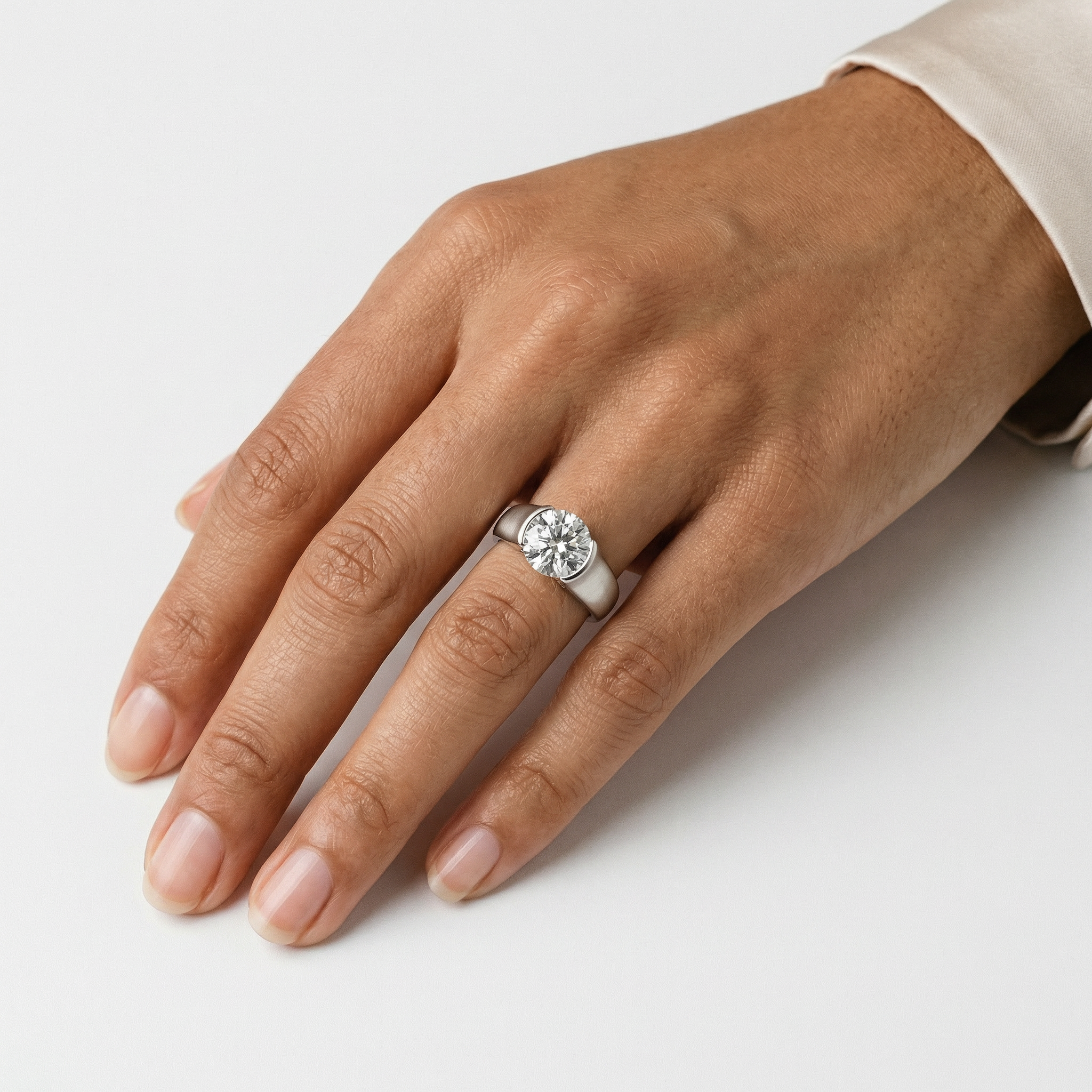 Carmine Moissanite Ring