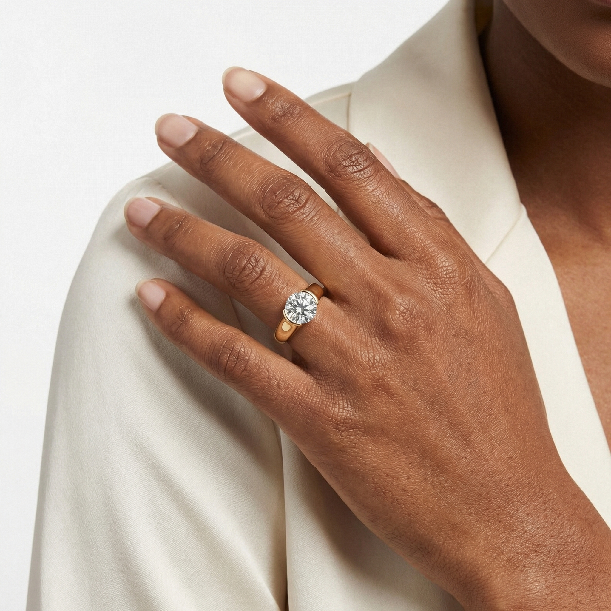 Carmine Moissanite Ring