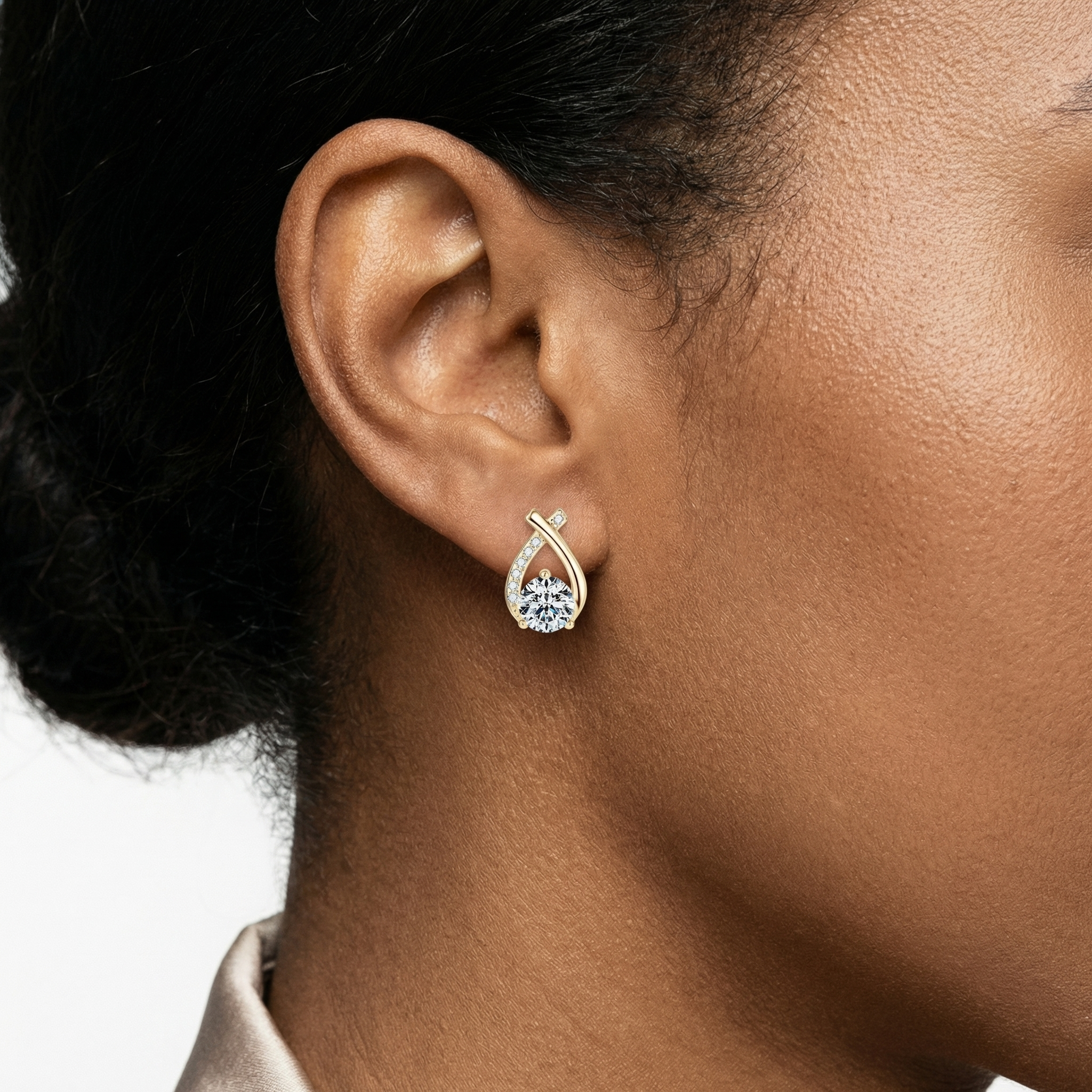 Breck Moissanite Earring